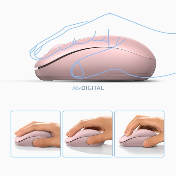 Ugreen MU105 2.4GHz USB vezeték nélküli egér - rózsaszín
