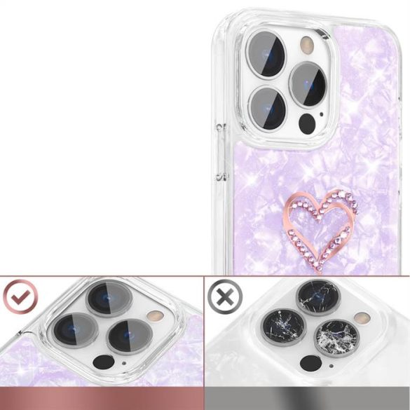 Kingxbar epoxy sorozat telefontok eredeti Swarovski kristályokkalkal iPhone 13 Pro lila