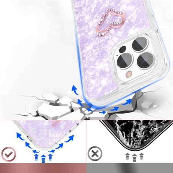 Kingxbar epoxy sorozat telefontok eredeti Swarovski kristályokkalkal iPhone 13 Pro lila