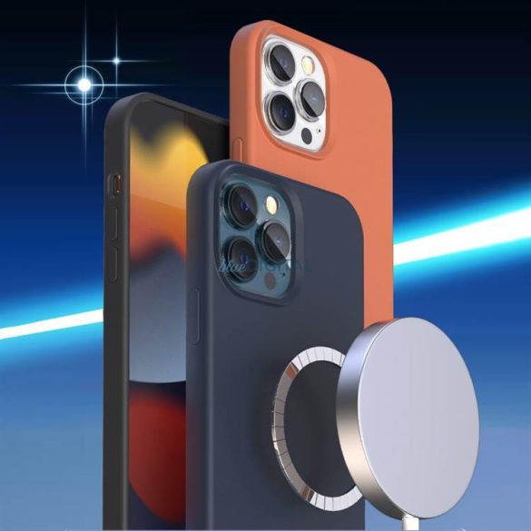 KINGXBAR PQY Silicone sorozat Mágneses tok iPhone 13 Pro MAX Blue (Magsafe kompatibilis)