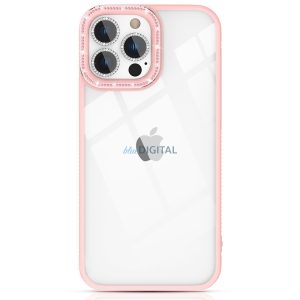 Kingxbar Sparkle Series tok iPhone 13 Pro Max kristályokkal rózsaszínű hátlapi borítással