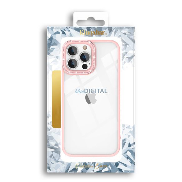 Kingxbar Sparkle Series tok iPhone 13 Pro Max kristályokkal rózsaszínű hátlapi borítással