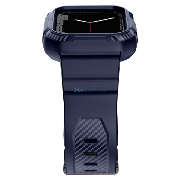 Kingxbar CYF537 2in1 tok és csereszíj Apple Watch SE, 9, 8, 7, 6, 5, 4, 3, 2, 1 (45, 44, 42 mm) kék