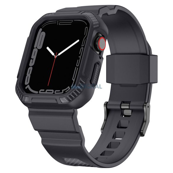 Kingxbar CYF106 2in1 tok és csereszíj Apple Watch SE, 9, 8, 7, 6, 5, 4, 3, 2, 1 (41, 40, 38 mm) szürke 