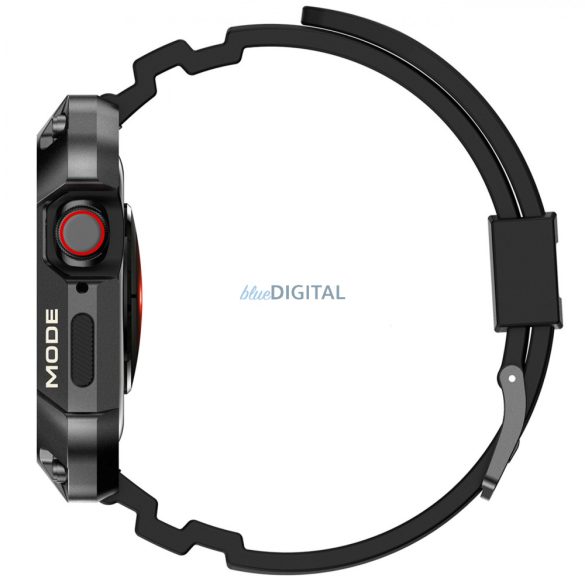 Kingxbar CYF134 2in1 tok és csereszíj Apple Watch SE, 6, 5, 4 (44 mm) fekete, rozsdamentes acélból