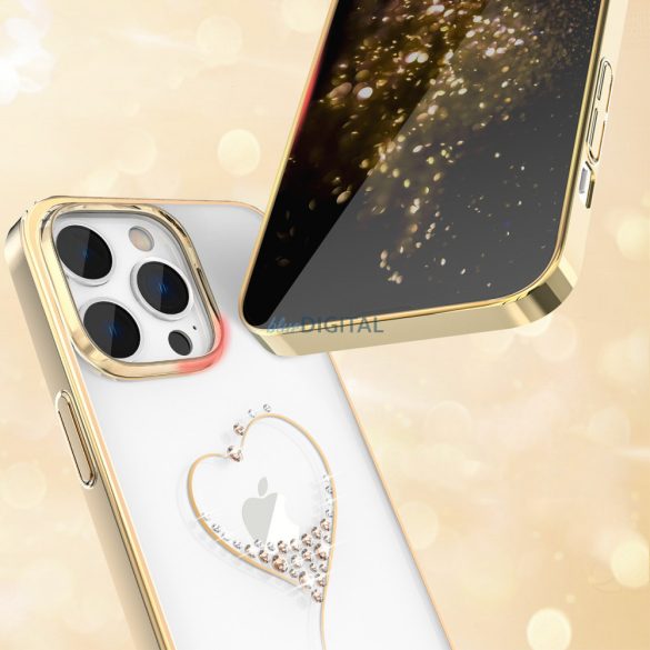 Kingxbar Wish sorozat tok iPhone 14 Plus díszített arany kristályok