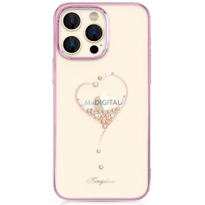 Kingxbar Wish Series tok iPhone 14 díszített rózsaszín kristályok