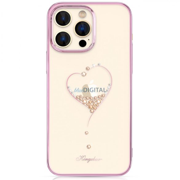 Kingxbar Wish sorozat tok iPhone 14 Pro Max díszített rózsaszín kristályok