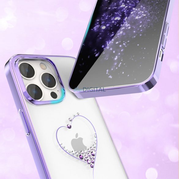 Kingxbar Wish sorozat tok iPhone 14 Pro Max díszített lila kristályok