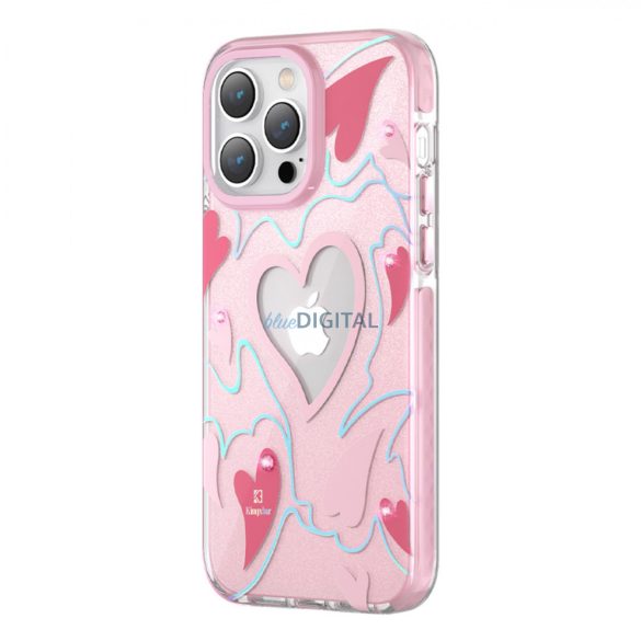 Kingxbar Heart Star Series tok iPhone 14 Pro Max tok hátlap tok rózsaszín szív