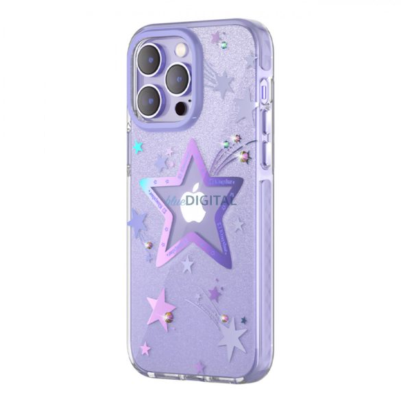 Kingxbar Heart Star Series tok iPhone 14 Pro Max tok hátlap lila csillag