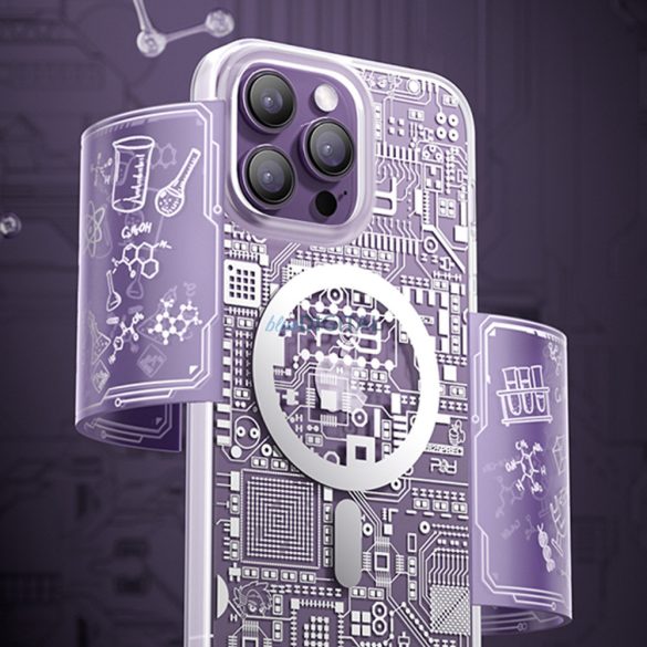 Kingxbar PQY Geek sorozat mágneses tok iPhone 14 Plus MagSafe ezüst