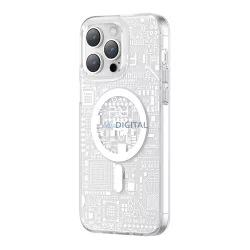   Kingxbar PQY Geek sorozat mágneses tok iPhone 14 Pro Max MagSafe ezüst