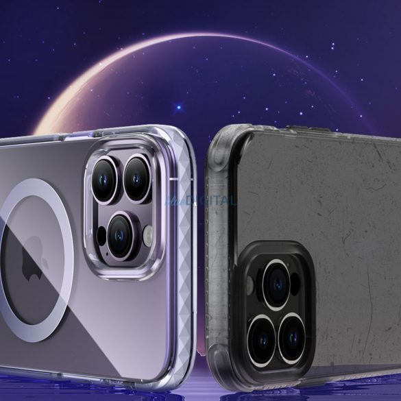 Kingxbar PQY Ice Crystal Series mágneses tok iPhone 14 Plus MagSafe szürke