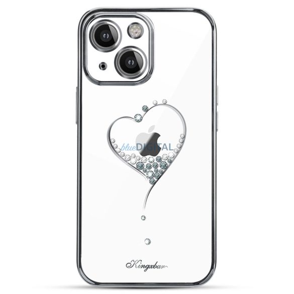 Kingxbar Wish Series szilikon tok kristályos iPhone 15 - ezüst