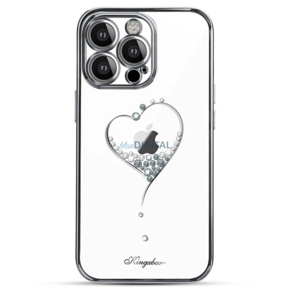 Kingxbar Wish Series szilikon tok Kristályos iPhone 15 Pro Max - ezüst