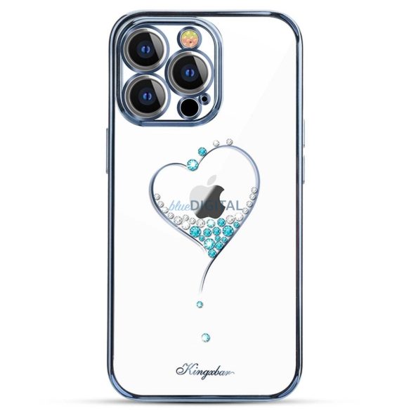 Kingxbar Wish Series szilikon tok kristályos iPhone 15 Pro Max - kék