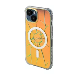   MagSafe Kingxbar PQY Crack Series szilikon tok iPhone 15 - holografikus