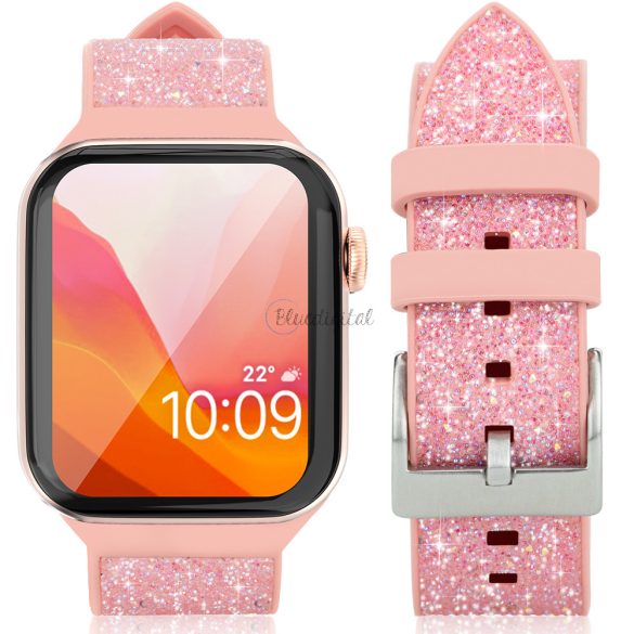 Kingxbar Crystal csereszíj Apple Watch SE/6/ 5/4/3/2 (40mm / 38mm) rózsaszín