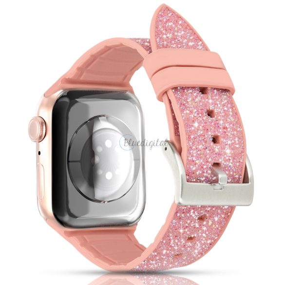 Kingxbar Crystal csereszíj Apple Watch SE/6/ 5/4/3/2 (40mm / 38mm) rózsaszín