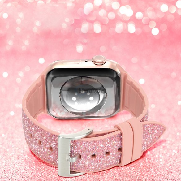 Kingxbar Crystal csereszíj Apple Watch SE/6/ 5/4/3/2 (40mm / 38mm) rózsaszín