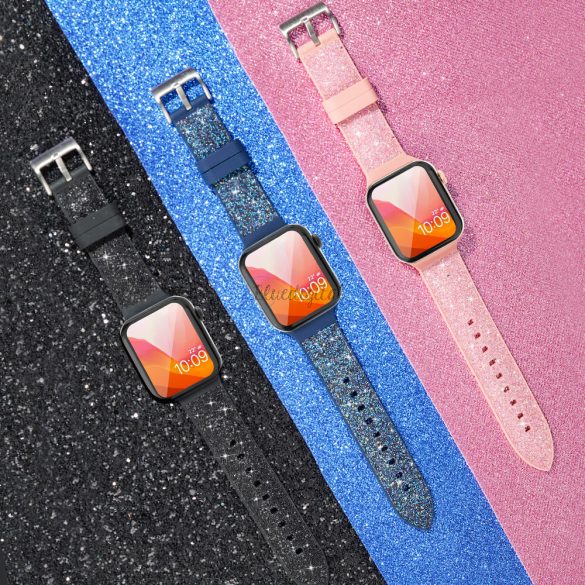 Kingxbar Crystal csereszíj Apple Watch SE/6/ 5/4/3/2 (40mm / 38mm) rózsaszín