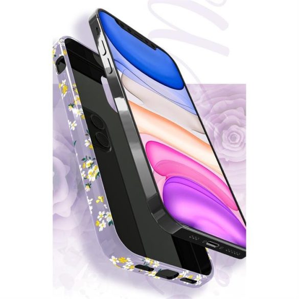 Kingxbar Blossom telefontok díszített eredeti Swarovski kristályokkal iPhone 12 Pro Max többszínű (Gardenia)