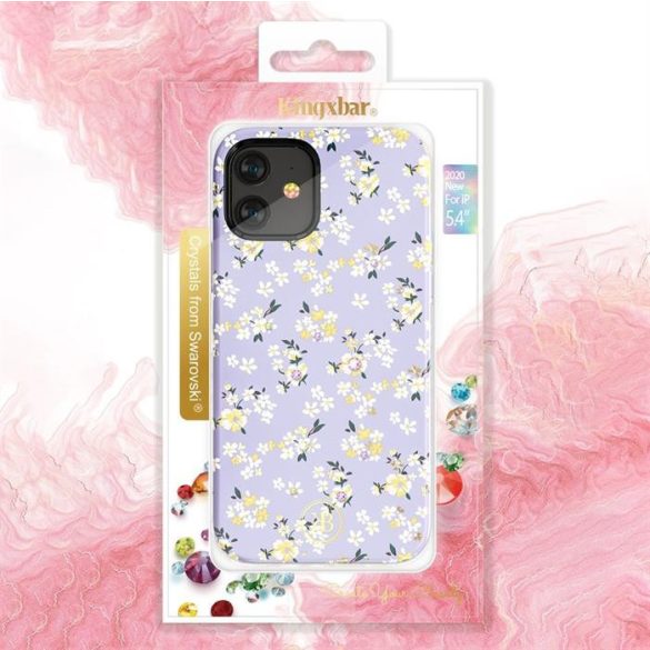 Kingxbar Blossom telefontok díszített eredeti Swarovski kristályokkal iPhone 12 Pro Max többszínű (Gardenia)