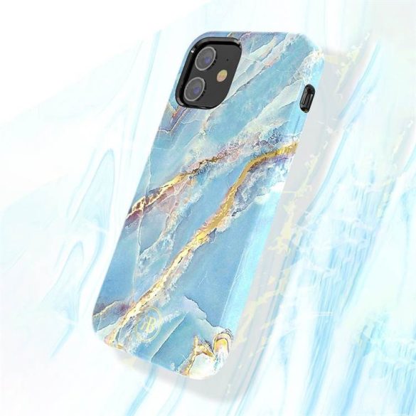 Kingxbar Marble Series-Blue iPhone 12 5.4 ''