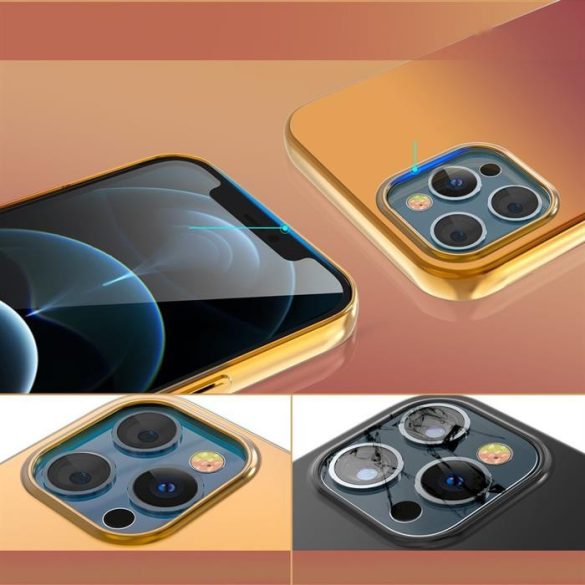 Kingxbar Aurora sorozat Kemény tok iPhone 12 Pro max vörös-narancssárga