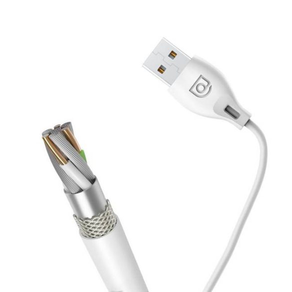 Dudao USB / Lightning adatok töltőkábel 2.1A 2m fehér (L4L 2m fehér) telefontok