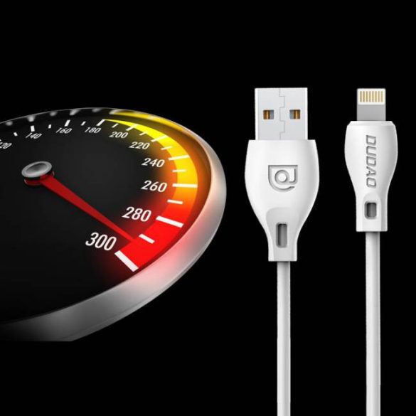 Dudao USB / Lightning adatok töltőkábel 2.1A 2m fehér (L4L 2m fehér) telefontok