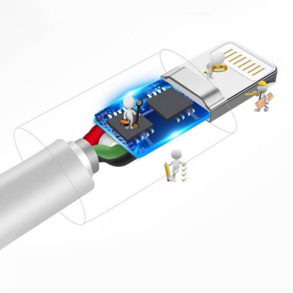 Dudao USB / Lightning adatok töltőkábel 3A 1m fehér (L1L fehér) telefontok