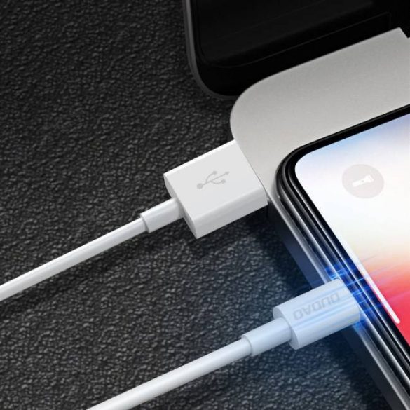 Dudao USB / Lightning adatok töltőkábel 3A 1m fehér (L1L fehér) telefontok
