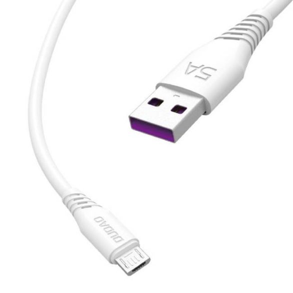 Dudao USB / micro USB töltő adatkábel FASST 5A 1m fehér (L2M 1m fehér)