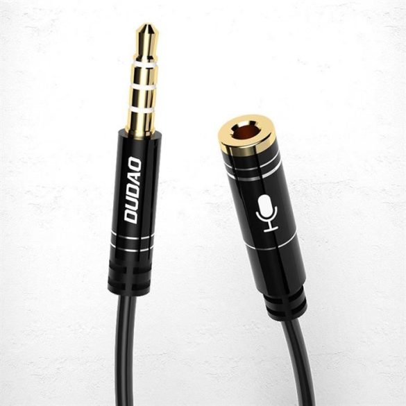 Dudao 4 pólusú 3,5 mm-es mini jack AUX kábel 1m ezüst