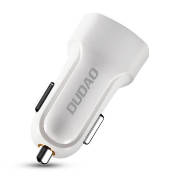 Dudao autós szett 2x USB 2.4a töltő + 3in1 Lightning / Type-C USB-C / micro USB kábel fehér (R7 fehér)