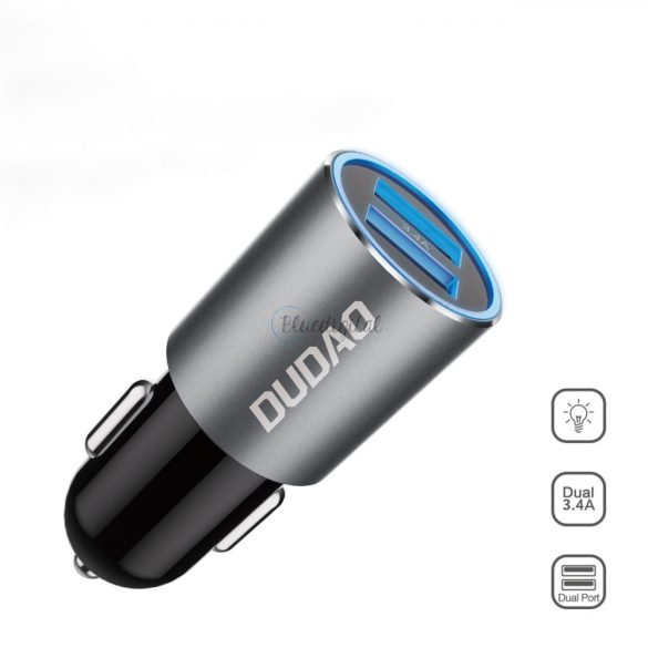 Dudao Car Charger 2x USB 3.4a szürke (R5S szürke)