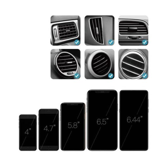 Dudao Gravity Autós tartó Phone Bracket Autós légbeömlőre rögzíthető fekete (F5-ök fekete)