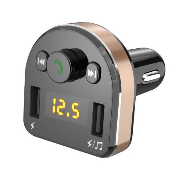 Dudao Bluetooth FM Transmitter MP3 autós töltő 2 USB 3.4A fekete (R2Pro fekete)