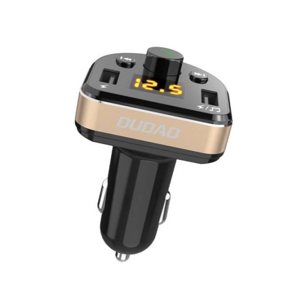 Dudao Bluetooth FM Transmitter MP3 autós töltő 2 USB 3.4A fekete (R2Pro fekete)