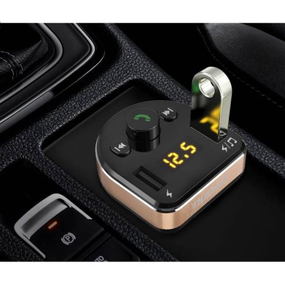 Dudao Bluetooth FM Transmitter MP3 autós töltő 2 USB 3.4A fekete (R2Pro fekete)