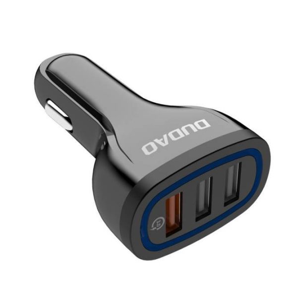 Dudao univerzális autós töltő 3x USB Quick Charge 3.0 QC3.0 2.4a 18W fekete (R7S fekete)