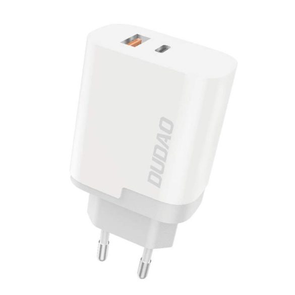 Dudao fali töltő adapter EU USB / USB type-c power-delivery Quick Charge 3.0 3A 22,5W fehér (A6xsEU fehér)