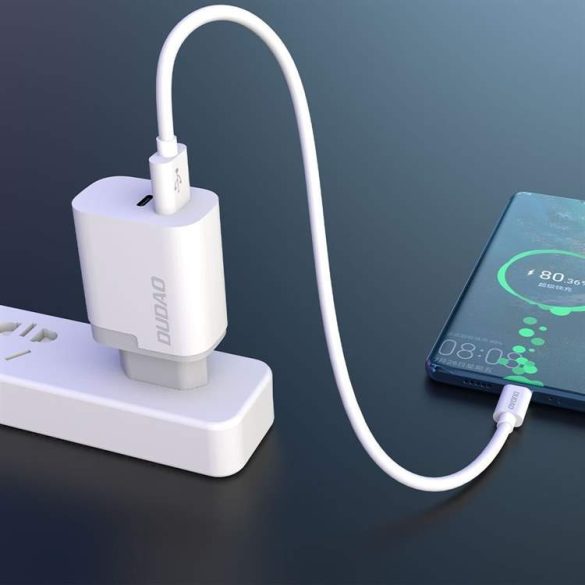 Dudao fali töltő adapter EU USB / USB type-c power-delivery Quick Charge 3.0 3A 22,5W fehér (A6xsEU fehér)