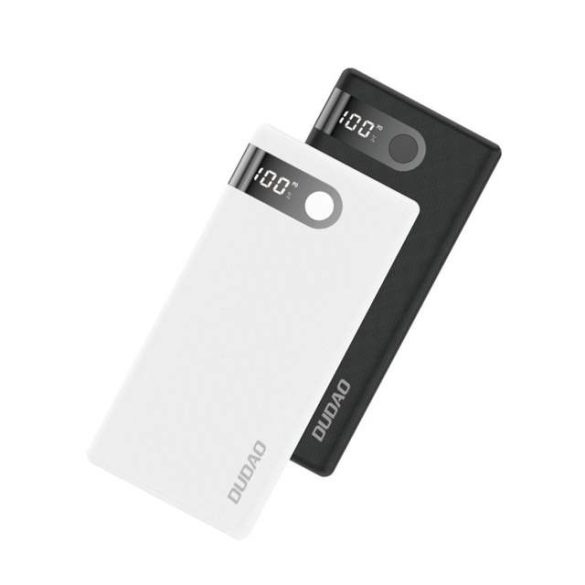 Dudao Power Bank külső akkumulátor 10000 mAh 2x USB / USB Type-c / micro USB 2 A LED kijelző fehér (K9Pro-01)