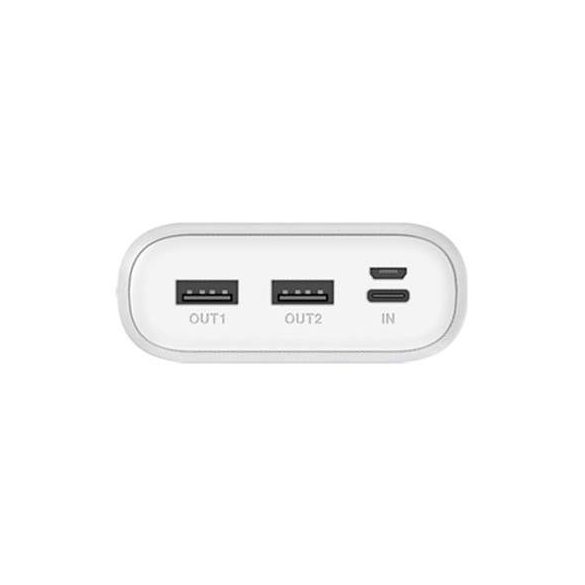 Dudao Power Bank külső akkumulátor 20000 mAh 2x USB / USB Type-c / micro USB 2 A LED kijelző fehér (K9Pro-05)