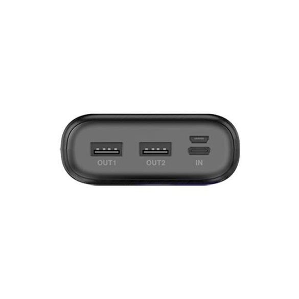 Dudao Power Bank külső akkumulátor 20000 mAh 2x USB / USB Type-c / micro USB 2 A LED kijelző fekete (K9Pro-06)