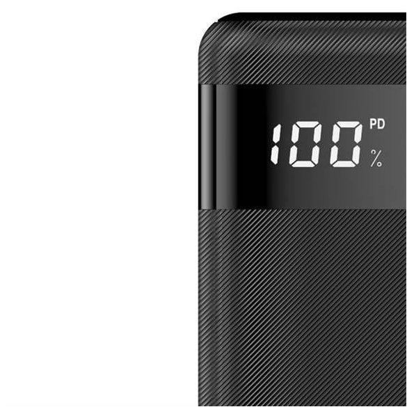 Dudao Power Bank külső akkumulátor 20000 mAh 2x USB / USB Type-c / micro USB 2 A LED kijelző fekete (K9Pro-06)