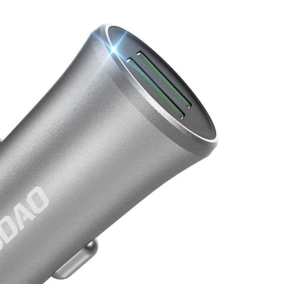 Dudao 3,4a univerzális smart autós töltő 2 USB ezüst (R6S ezüst)